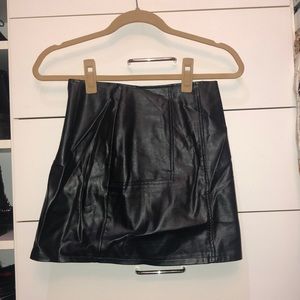 Leather mini skirt